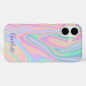 Abstracte vloeibaar-inktachtige pasteelkleur. Naam Case-Mate iPhone Case (Achterkant (horizontaal))