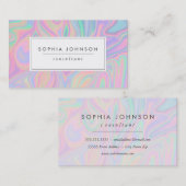 Abstracte vloeibaar-inktpaalkleur visitekaartje (Voorkant / Achterkant)