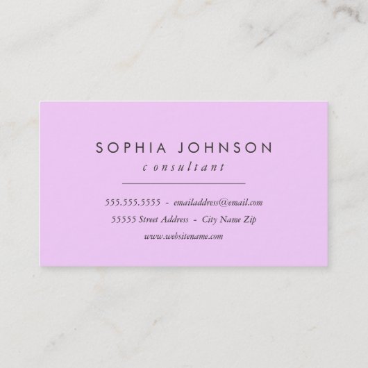 Abstracte vloeibaar Iridescent Paarse pastolkleur Visitekaartje (Achterkant)