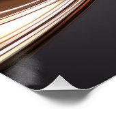 Abstracte vloeibaar-metaalgolven – modern metallic perfect poster (Hoek)