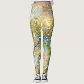 Abstracte vloeibaar schoeisel Textielachtergrond Leggings (Voorkant)