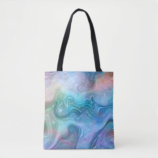 Abstracte vloeibaar schoeisel Textielachtergrond Tote Bag (Voorkant)