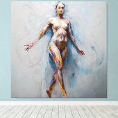 Abstracte vloeibaarheid canvas afdruk (Insitu (Houten vloer))