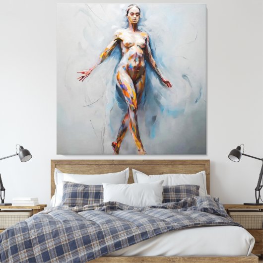 Abstracte vloeibaarheid canvas afdruk (Insitu (Slaapkamer))