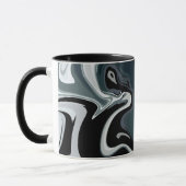 Abstracte vloeibaarheid in monochrome wervelingen mok (Links)
