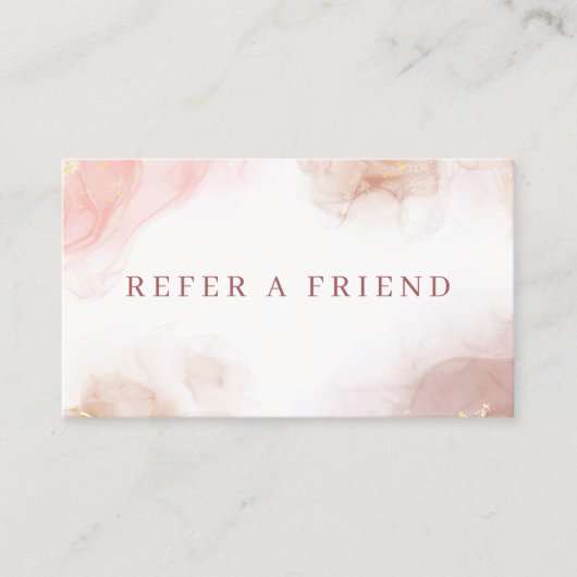 Abstracte vloeibare alcoholinkt aanbevelingskaartje (Voorkant)