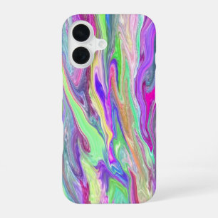 Abstracte vloeibare blauwe kleur iPhone 16 hoesje