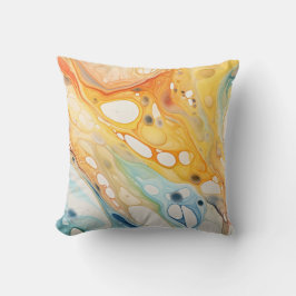 Abstracte Vloeibare Bubbels in Kleur Kussen
