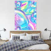 Abstracte vloeibare chroom uitgerekte canvasprint canvas afdruk (Insitu (Slaapkamer))