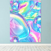 Abstracte vloeibare chroom uitgerekte canvasprint canvas afdruk (Insitu (Houten vloer))