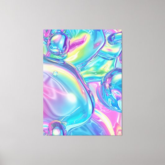Abstracte vloeibare chroom uitgerekte canvasprint canvas afdruk (Voorkant)