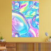 Abstracte vloeibare chroom uitgerekte canvasprint canvas afdruk (Insitu (Woonkamer))