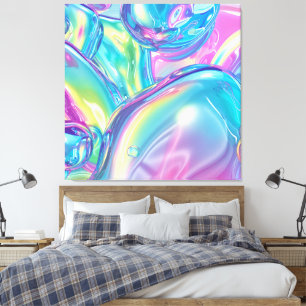 Abstracte vloeibare chroom uitgerekte canvasprint canvas afdruk