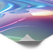 Abstracte vloeibare chroom uitgerekte canvasprint poster (Hoek)