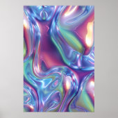 Abstracte vloeibare chroom uitgerekte canvasprint poster (Voorkant)
