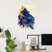 Abstracte Vloeibare Inkt Rotsbeklimmer – Moderne B Poster (Thuiskantoor)