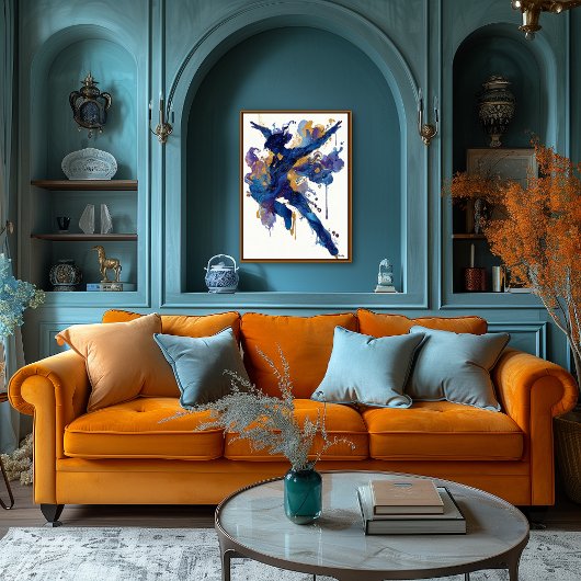 Abstracte Vloeibare Inkt Schaatsster – Dynamische Poster