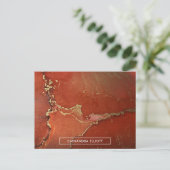 Abstracte Vloeibare inktpatronen voor rood- en gou Briefkaart (Staand voorkant)