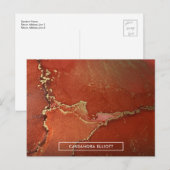 Abstracte Vloeibare inktpatronen voor rood- en gou Briefkaart (Voorkant / Achterkant)