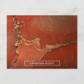 Abstracte Vloeibare inktpatronen voor rood- en gou Briefkaart (Voorkant)