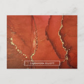 Abstracte Vloeibare inktpatronen voor rood- en gou Briefkaart (Voorkant)