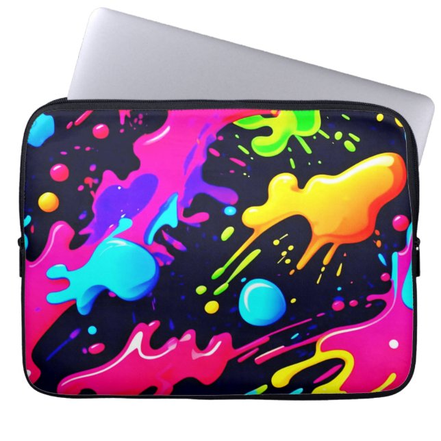 Abstracte vloeibare kleur explosie kunst laptop sleeve (Voorkant)