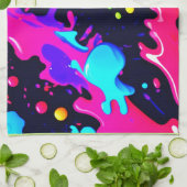 Abstracte vloeibare kleur explosie kunst theedoek (Gevouwen)