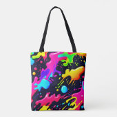 Abstracte vloeibare kleur explosie kunst tote bag (Achterkant)