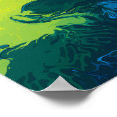 Abstracte vloeibare kleur golven poster (Hoek)