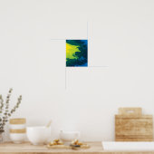 Abstracte vloeibare kleur golven poster (Keuken)