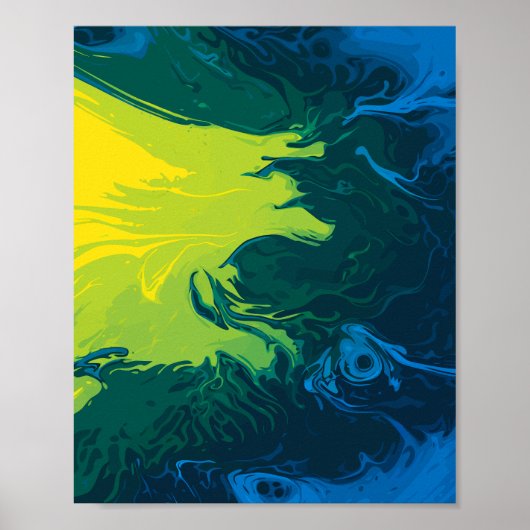 Abstracte vloeibare kleur golven poster (Voorkant)