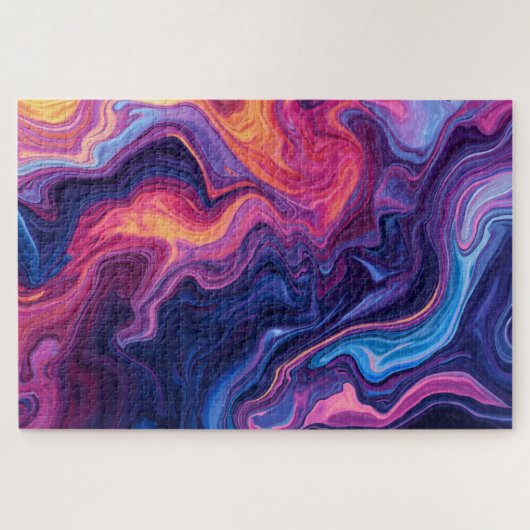 Abstracte Vloeibare Kunst Levendige Kleuren Legpuz Legpuzzel (Horizontaal)