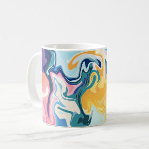 Abstracte vloeibare kunst met levendige kleuren koffiemok