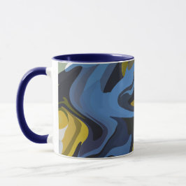 Abstracte vloeibare kunst met vloeiende curven mok