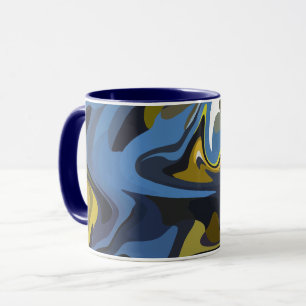 Abstracte vloeibare kunst met vloeiende curven mok