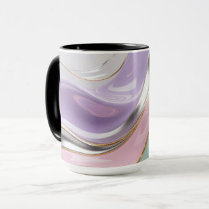 Abstracte vloeibare kunst Pastel mok – Trendy Past