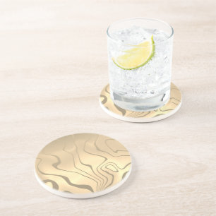 Abstracte vloeibare lijnen met Sepia-Toned Sunrise Zandsteen Onderzetter