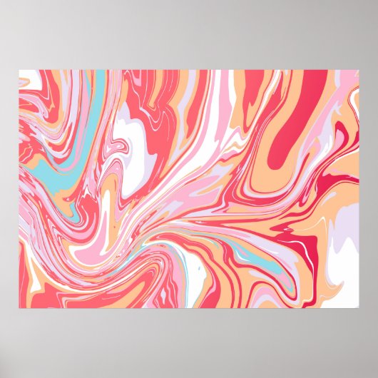 Abstracte vloeibare marmer- of epoxytrending-backg poster (Voorkant)