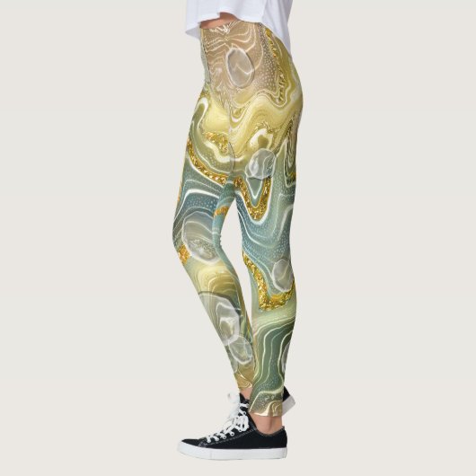 Abstracte vloeibare marmer stenen textuur achtergr leggings (Links)