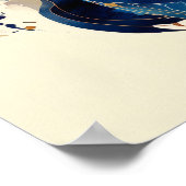 Abstracte vloeiende inkt sneeuwboarder dynamische poster (Hoek)