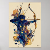 Abstracte vloeiende inktboogschutter – moderne wan poster (Voorkant)