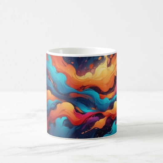 Abstracte vloeiende kleuren Mok Pop Art Style (Center)