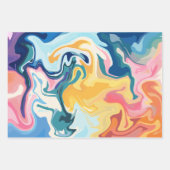Abstracte vloeiende kunst met levendige kleuren inpakpapier vel (Voorkant 3)