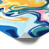 Abstracte vloeiende kunst met levendige kleuren poster (Hoek)