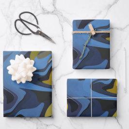 Abstracte vloeiende kunst met vloeiende curven inpakpapier vel
