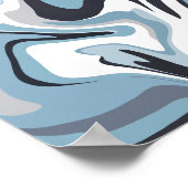 Abstracte vloeiende kunst met wervelende blauwe en poster (Hoek)