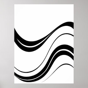 Abstracte vloeiende lijnen kunst   Moderne minimal Poster