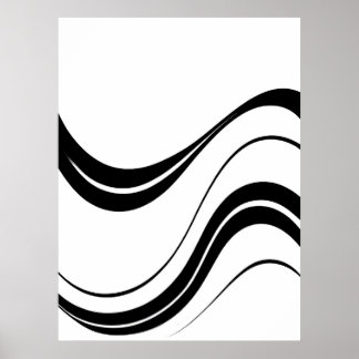 Abstracte vloeiende lijnen kunst | Moderne minimal Poster