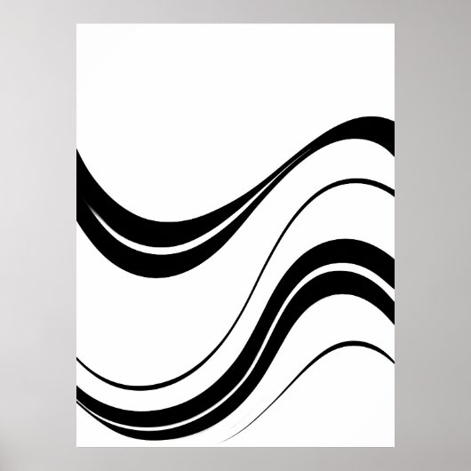 Abstracte vloeiende lijnen kunst | Moderne minimal Poster (Voorkant)