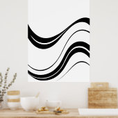 Abstracte vloeiende lijnen kunst | Moderne minimal Poster (Keuken)